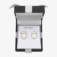 10K Gold 15mm Round Hoop Earrings