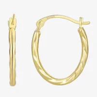 10K Gold 15mm Round Hoop Earrings