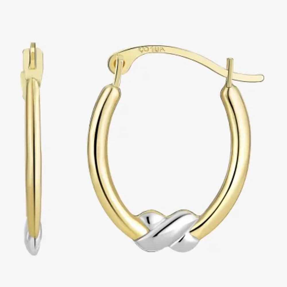Womens 10K Gold 19mm Round Hoop Earrings