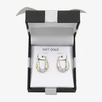 10K Two Tone Gold 20.7mm Round Hoop Earrings