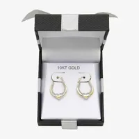 10K Two Tone Gold 20.2mm Heart Hoop Earrings