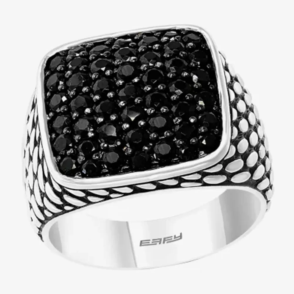 Effy Mens Genuine Black Spinel Sterling Silver Fashion Ring