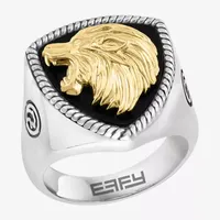 Effy Mens Genuine Black Onyx Sterling Silver Lion Ring