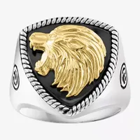 Effy Mens Genuine Black Onyx Sterling Silver Lion Ring