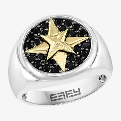 Effy  North Star Mens Genuine Black Spinel 14K Gold Over Silver Sterling Fashion Ring