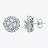 H-I / I1) 1 CT. T.W. Lab Grown Diamond Sterling Silver 10.6mm Round Stud Earrings