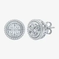 (H-I / I1) 1/4 CT. T.W. Lab Grown Diamond Sterling Silver 10.6mm Round Stud Earrings