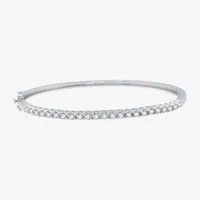 (H-I / I1) 1 CT. T.W. Lab Grown White Diamond Sterling Silver Bangle Bracelet