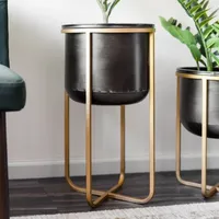 Rizzy Mid Century Metal Planters Set Of 2