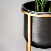 Rizzy Mid Century Metal Planters Set Of 2