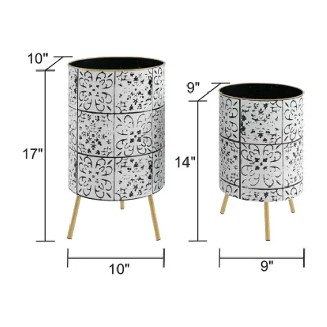 ASSTD NATIONAL BRAND Bantu Modern Metal 2-Piece Planter