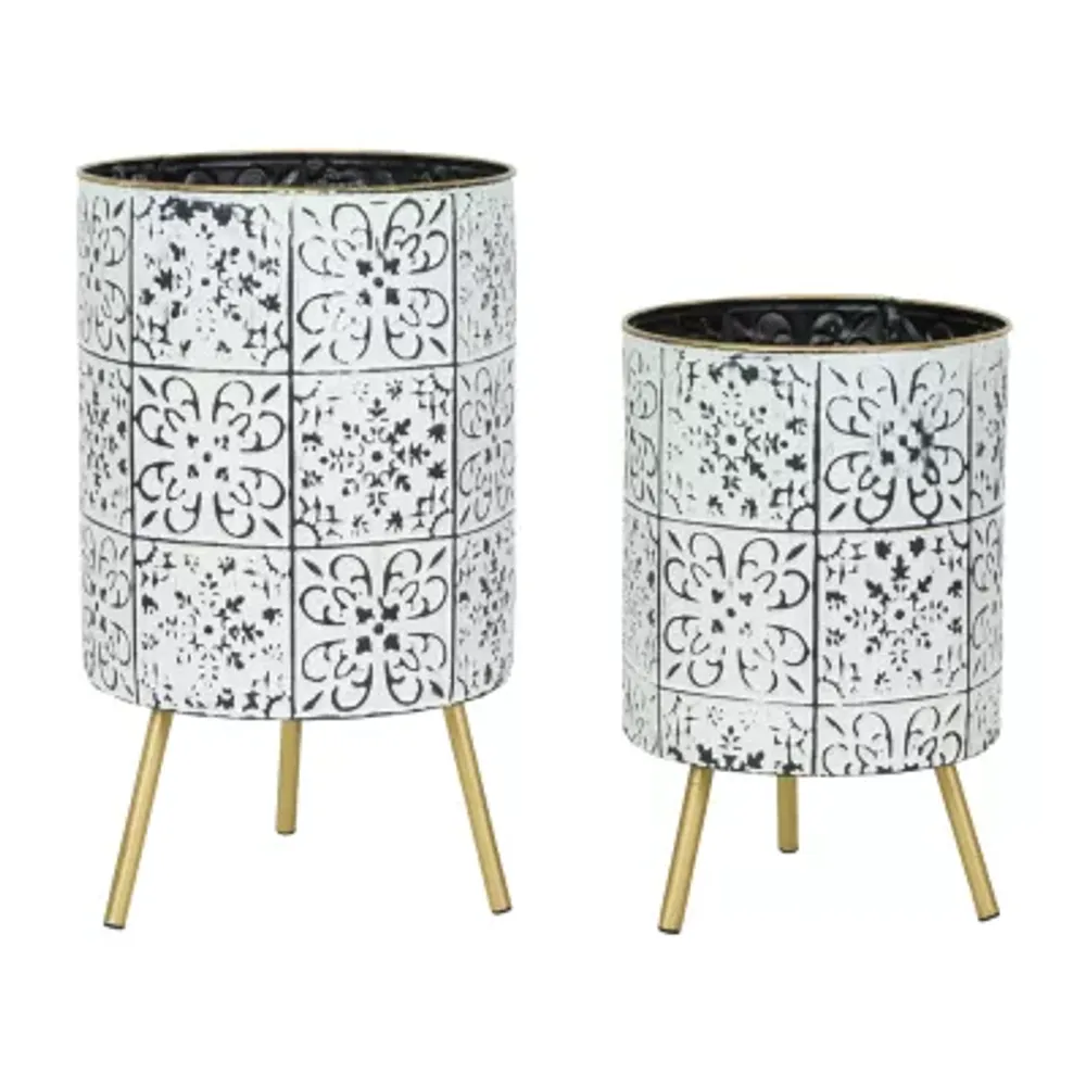 Bantu Modern Metal 2-Piece Planter