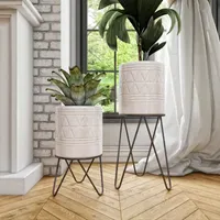 Aspire Home Accents Modern 2-pc. Metal Planter