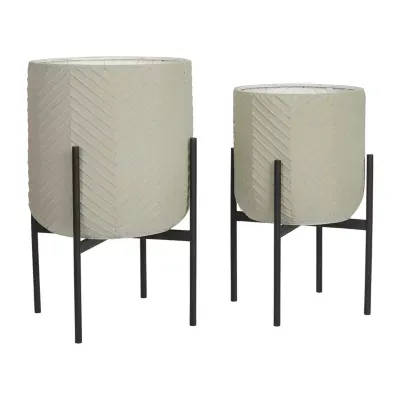 Chevron 2-Piece Planter Set