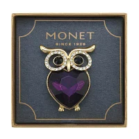 Monet® Crystal Owl Pin