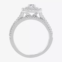 Modern Bride® Signature 1 CT.T.W. Natural Diamond 14K White Gold Bridal Ring Set