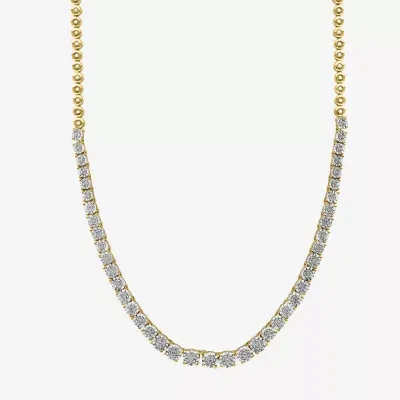 Effy  Womens 1/3 CT. T.W. Mined Diamond Sterling Silver Tennis Necklaces