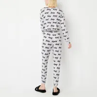 Juicy By Couture Womens Crew Neck Long Sleeve 2-pc. Pant Pajama Set