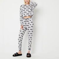 Juicy By Couture Womens Crew Neck Long Sleeve 2-pc. Pant Pajama Set