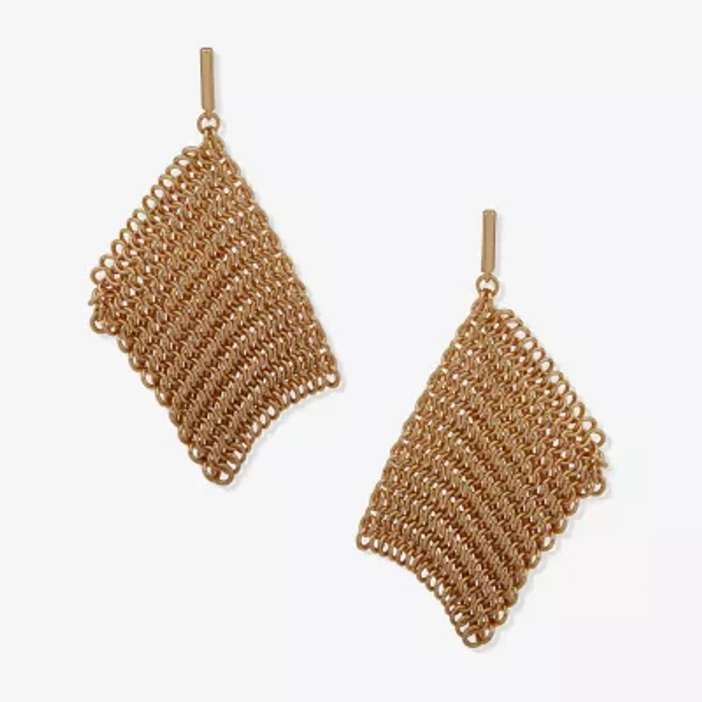 Worthington Gold Tone Chain Statement Drop Earrings