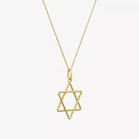 Star Of David Womens 14K Gold Star Pendant Necklace