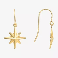 North Star 14K Gold Star Drop Earrings