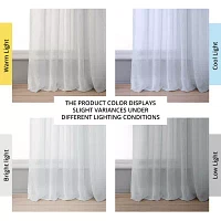 Exclusive Fabrics & Furnishing Solid Faux Linen Rod Pocket Sheer Single Curtain Panels