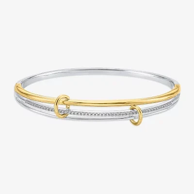 (I / Si2) 1/3 CT. T.W. Lab Grown White Diamond 10K Gold Over Silver Sterling Silver Bangle Bracelet