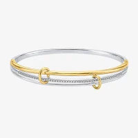 (I / Si2) 1/3 CT. T.W. Lab Grown White Diamond 10K Gold Over Silver Sterling Silver Bangle Bracelet