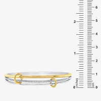 (I / Si2) 1/3 CT. T.W. Lab Grown White Diamond 10K Gold Over Silver Sterling Silver Bangle Bracelet