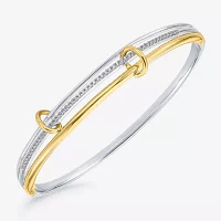 (I / Si2) 1/3 CT. T.W. Lab Grown White Diamond 10K Gold Over Silver Sterling Silver Bangle Bracelet