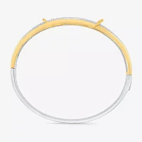 (I / Si2) 1/3 CT. T.W. Lab Grown White Diamond 10K Gold Over Silver Sterling Silver Bangle Bracelet