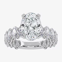 Signature By Modern Bride (G / Vs2-Si1) Womens 5 CT. T.W. Lab Grown White Diamond 14K Gold Oval Side Stone Engagement Ring