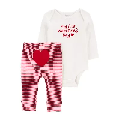 Carter's First Valentines Day Baby Unisex 2-pc. Pant Set