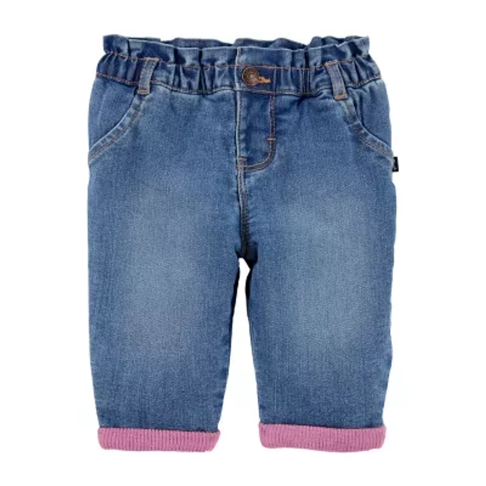 Oshkosh Baby Girls Lined Straight Pull-On Pants