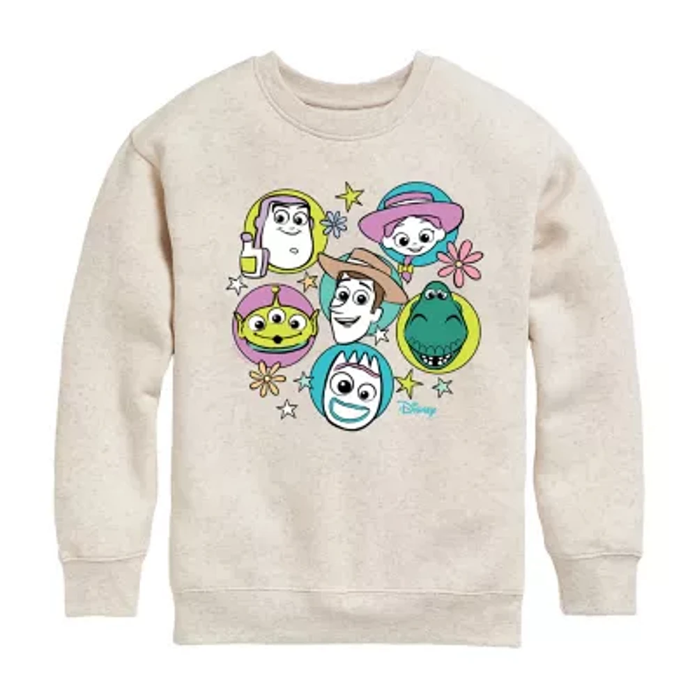 Disney Collection Little & Big Girls Crew Neck Long Sleeve Toy Story Sweatshirt