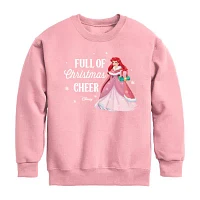 Disney Collection Little & Big Girls Crew Neck Long Sleeve Princess Sweatshirt