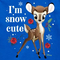 Disney Collection Little & Big Girls Crew Neck Short Sleeve Bambi Graphic T-Shirt