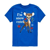 Disney Collection Little & Big Girls Crew Neck Short Sleeve Bambi Graphic T-Shirt