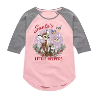 Disney Collection Little & Big Girls Crew Neck Short Sleeve Bambi Graphic T-Shirt