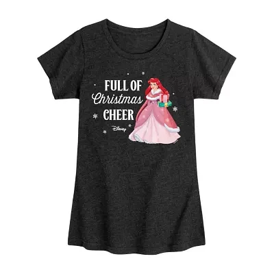 Disney Collection Little & Big Girls Crew Neck Short Sleeve Princess Graphic T-Shirt