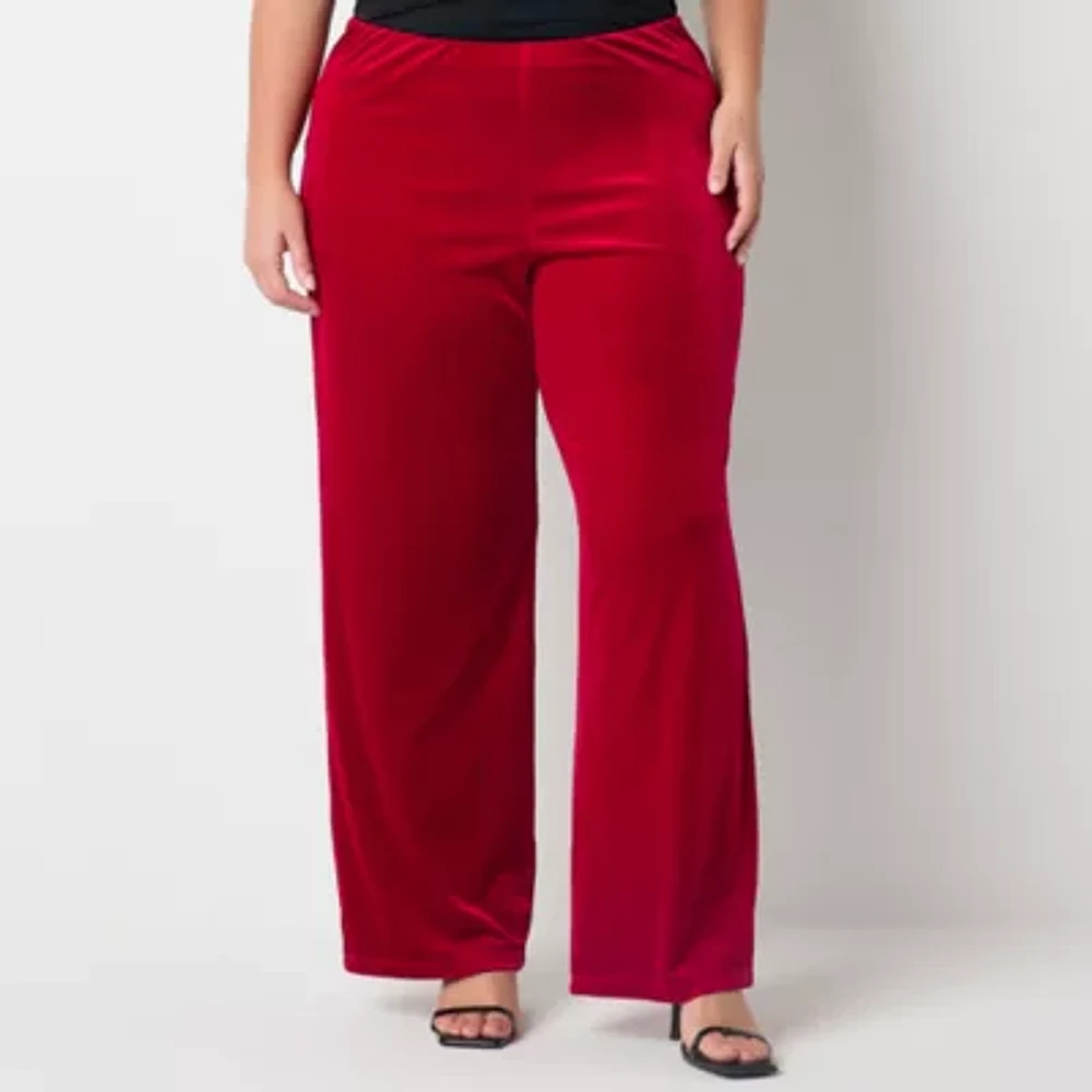 Premier Amour-Plus Velvet Womens Wide Leg Pull-On Pants