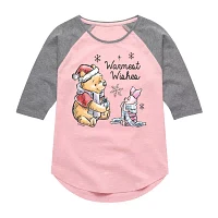 Disney Collection Little & Big Girls Crew Neck Short Sleeve Winnie The Pooh Graphic T-Shirt