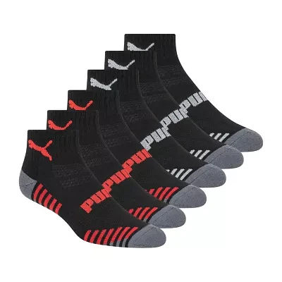 PUMA 6 Pair Quarter Ankle Socks Mens