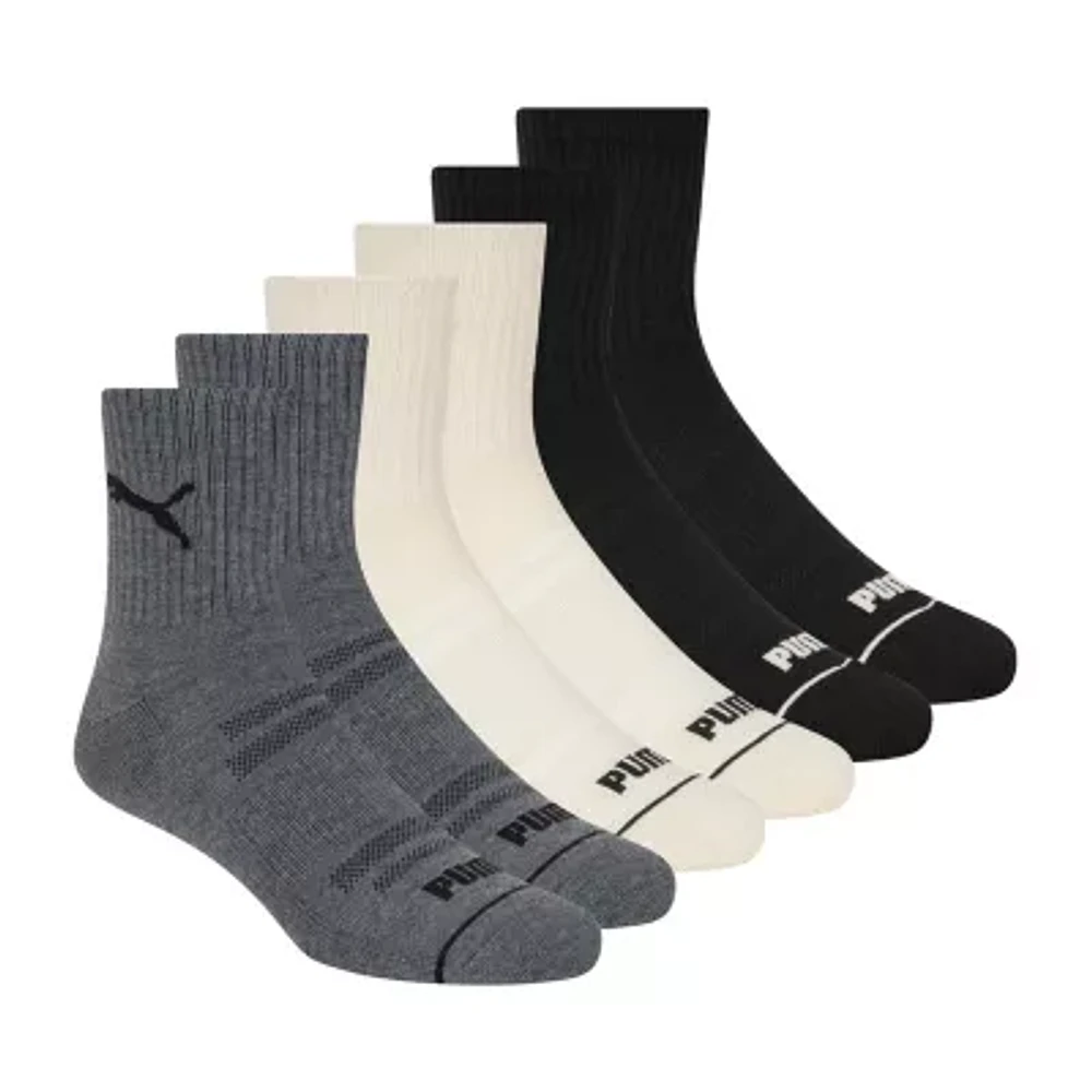 PUMA Sportstyle Training High 6 Pair Quarter Ankle Socks Mens