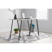 Signature Design by Ashley Bayflynn Sawhorse Leg 47" Home Office Desk with 2 Shelves