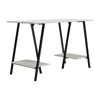 Signature Design by Ashley Bayflynn Sawhorse Leg 47" Home Office Desk with 2 Shelves