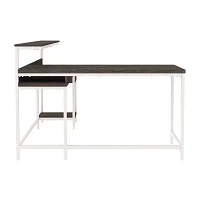 Signature Design by Ashley Dorrinson 55" L-Shaped Home Office Desk with Shelf