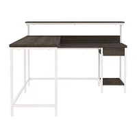 Signature Design by Ashley Dorrinson 55" L-Shaped Home Office Desk with Shelf