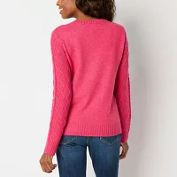 St. John's Bay Womens Crew Neck Long Sleeve Pullover Sweater